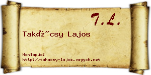 Takácsy Lajos névjegykártya